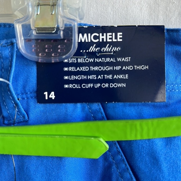 Bandolino Michele French blue new chinos with reversible belt, size 14 - Picture 3 of 9